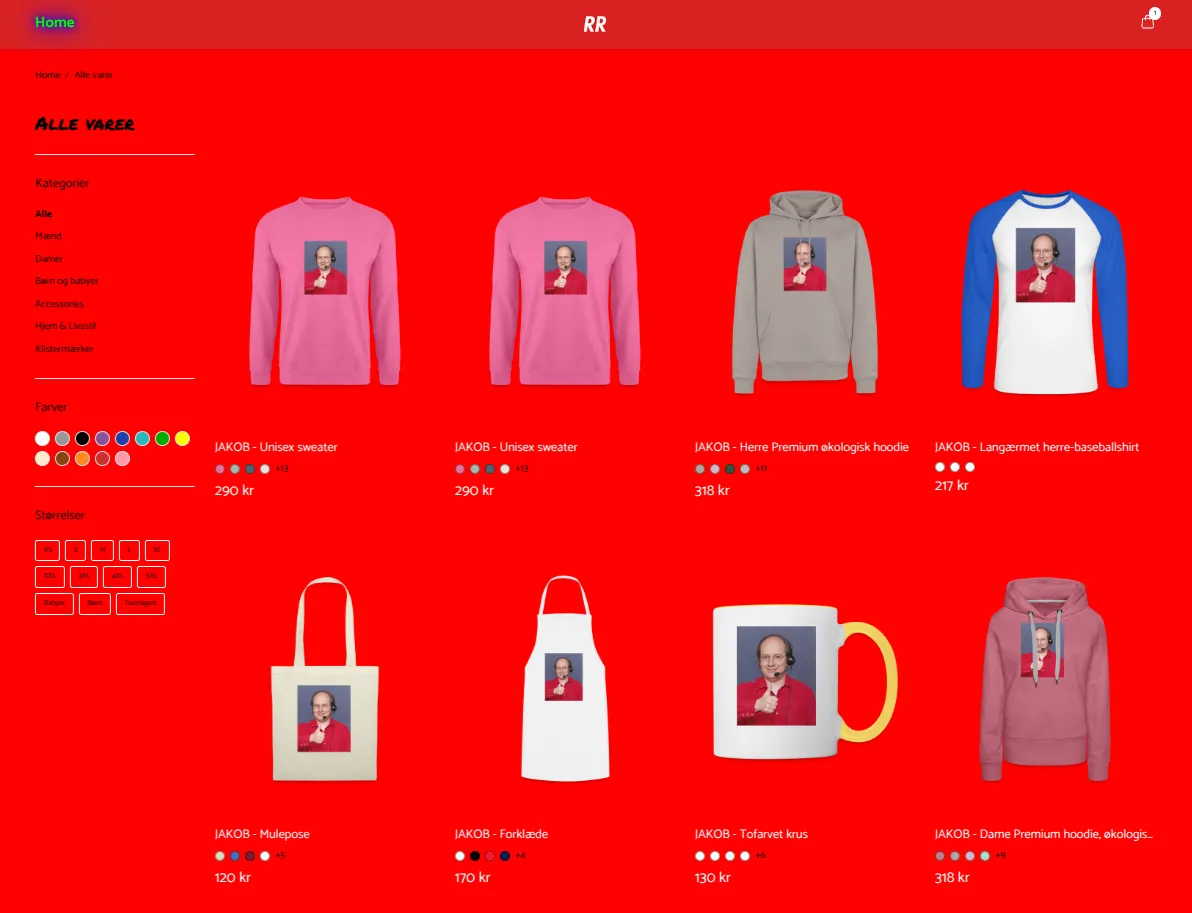 Webbutik merchandise